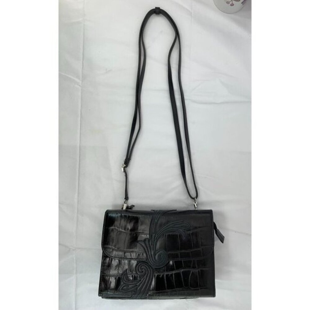 Brighton vintage  Leather Metallic Shoulder/hand Strap Bag Heart Logo - Picture 3 of 10